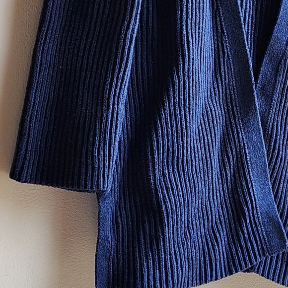 J. Crew Mercantile Navy Ribbed Open Cardigan Size Small - Picture 5 of 16
